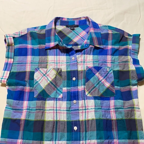 Tommy Hilfiger Womens Button Up Sleeveless Top Blouse Size L - Picture 5 of 6